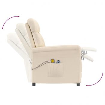 Massagesessel Elektrisch Beige Mikrofaser