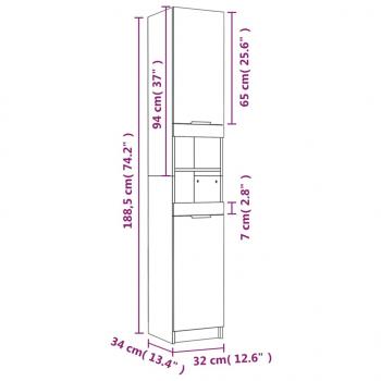 4-tlg. Badmöbel-Set Braun Eichen-Optik Holzwerkstoff