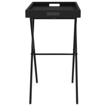 Tabletttisch Klappbar Schwarz 65x40x75 cm Poly Rattan