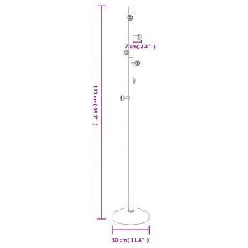 Garderobenständer Weiß 177 cm Pulverbeschichtetes Eisen