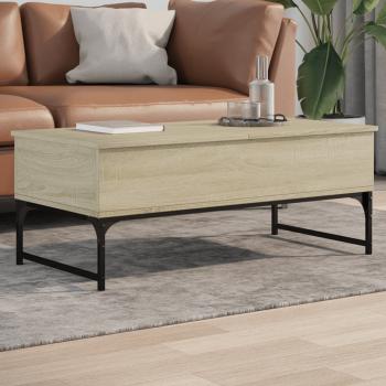 ARDEBO.de - Couchtisch Sonoma-Eiche 100x50x40 cm Holzwerkstoff und Metall