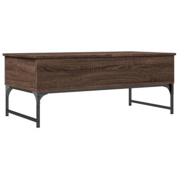 Couchtisch Braun Eichen-Optik 100x50x40 cm Holzwerkstoff Metall