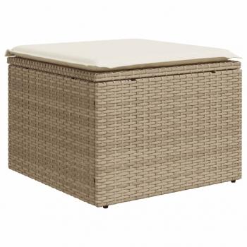 5-tlg. Garten-Sofagarnitur mit Kissen Beige Poly Rattan