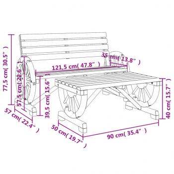 2-tlg. Garten-Lounge-Set Massivholz Tanne