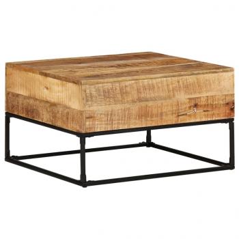 Couchtisch 68x68x41 cm Raues Mangoholz