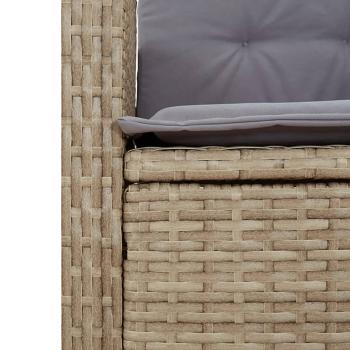 5-tlg. Garten-Essgruppe mit Kissen Beige Poly Rattan