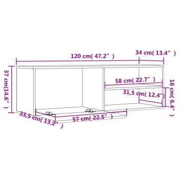 TV-Schrank Braun Eichen-Optik 120x34x37 cm Holzwerkstoff