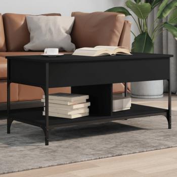 ARDEBO.de - Couchtisch Schwarz 100x50x50 cm Holzwerkstoff und Metall