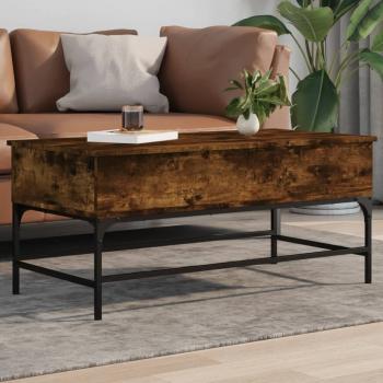 ARDEBO.de - Couchtisch Räuchereiche 100x50x45 cm Holzwerkstoff und Metall