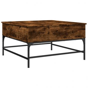 Couchtisch Räuchereiche 80x80x45 cm Holzwerkstoff und Metall