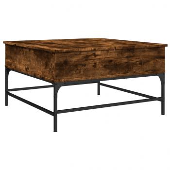 Couchtisch Räuchereiche 80x80x45 cm Holzwerkstoff und Metall