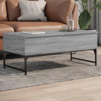 ARDEBO.de - Couchtisch Grau Sonoma 100x50x40 cm Holzwerkstoff und Metall