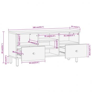 TV-Schrank 100x33x46 cm Massivholz Mango