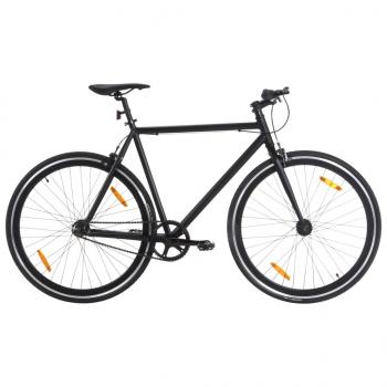 ARDEBO.de - Fahrrad mit Festem Gang Schwarz 700c 55 cm