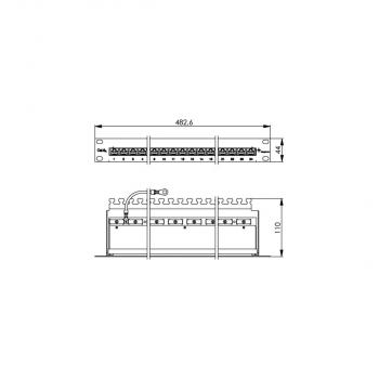 Telegärtner 19" Patch Panel 1HE MPP24-HS K Cat.6a, geschirmt, schwarz (100007034)