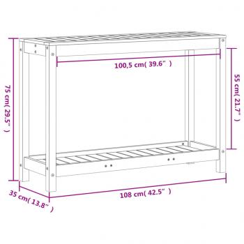 Pflanztisch mit Ablage 108x35x75 cm Massivholz Kiefer