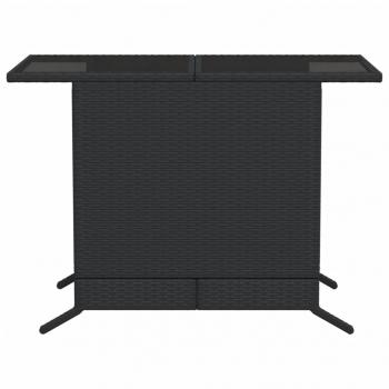 3-tlg. Bistro-Set mit Kissen Schwarz Poly Rattan