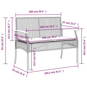 3-tlg. Garten-Essgruppe mit Kissen Beige Poly Rattan