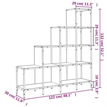 Bücherregal Schwarz 122x30x132 cm Holzwerkstoff und Metall