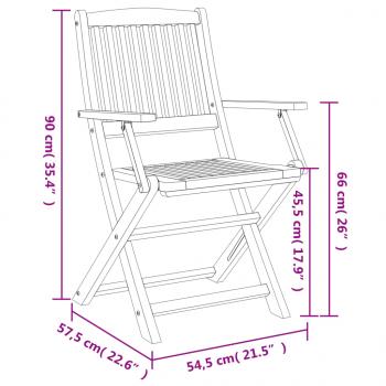 Gartenstühle 4 Stk. Klappbar 57,5x54,5x90 cm Massivholz Akazie