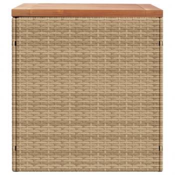 Gartentruhe Beige 110x50x54 cm Poly Rattan Akazienholz