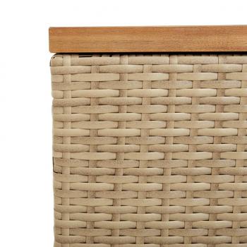 Gartentruhe Beige 110x50x54 cm Poly Rattan Akazienholz