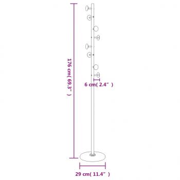 Garderobenständer Weiß 176 cm Pulverbeschichtetes Eisen