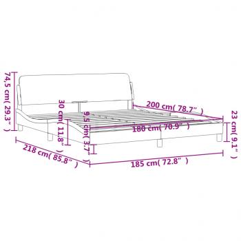 Bettgestell mit Kopfteil Hellgrau 180x200 cm Samt