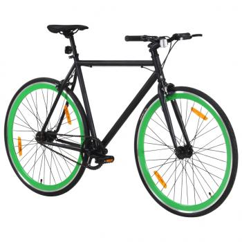 ARDEBO.de - Fahrrad mit Festem Gang Schwarz und Grün 700c 59 cm