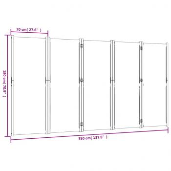 5-tlg. Paravent Dunkelblau 350x180 cm