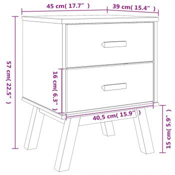 Nachttisch OLDEN Weiß und Braun Massivholz Kiefer