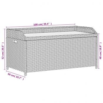 Bank mit Stauraum Schwarz 100x50x52 cm Poly Rattan Akazienholz