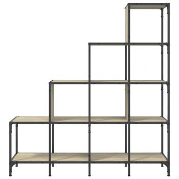 Bücherregal Sonoma-Eiche 122x30x132 cm Holzwerkstoff und Metall