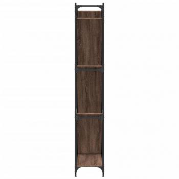 Bücherregal Braun Eichen-Optik 79x30x180cm Holzwerkstoff Metall