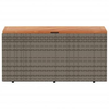 Gartentruhe Grau 110x50x54 cm Poly Rattan Akazienholz