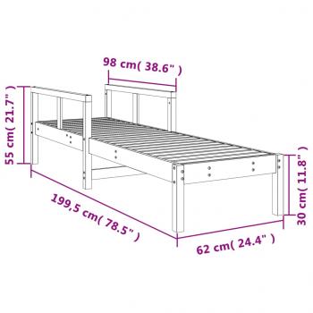 Sonnenliege 199,5x62x55 cm Massivholz Douglasie