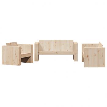 2-tlg. Garten-Lounge-Set Massivholz Kiefer