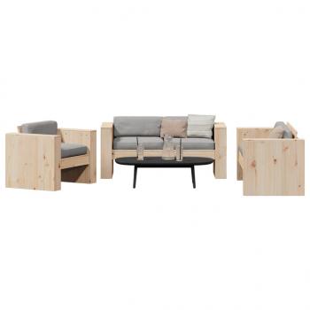 2-tlg. Garten-Lounge-Set Massivholz Kiefer