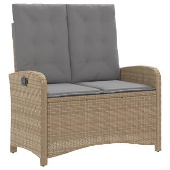 4-tlg. Garten-Essgruppe mit Kissen Beige Poly Rattan