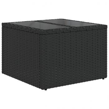 12-tlg. Garten-Sofagarnitur mit Kissen Schwarz Poly Rattan