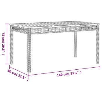 7-tlg. Garten-Essgruppe mit Kissen Grau Poly Rattan