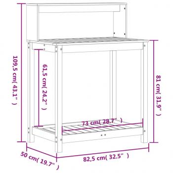 Pflanztisch mit Ablagen 82,5x50x109,5 cm Massivholz Douglasie