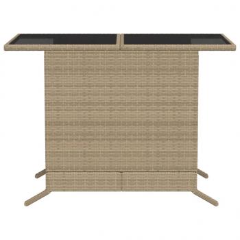 3-tlg. Bistro-Set mit Kissen Beige Poly Rattan