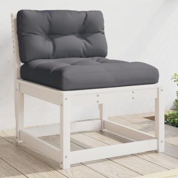 ARDEBO.de - Gartensofa mit Kissen Weiß Massivholz Kiefer