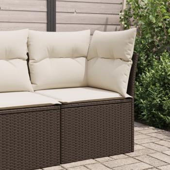 ARDEBO.de - Garten-Ecksofa mit Kissen Braun Poly Rattan