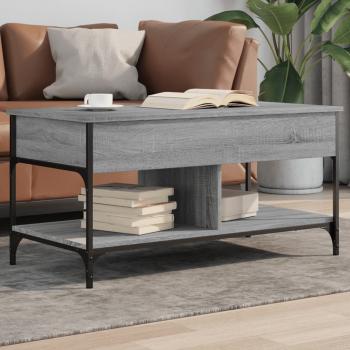 ARDEBO.de - Couchtisch Grau Sonoma 100x50x50 cm Holzwerkstoff und Metall