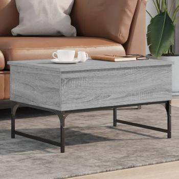 ARDEBO.de - Couchtisch Grau Sonoma 70x50x40 cm Holzwerkstoff und Metall