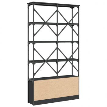 Bücherregal Schwarz 100x26x180 cm Holzwerkstoff und Metall