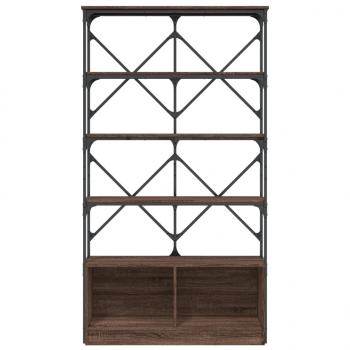 Bücherregal Braun Eiche 100x26x180 cm Holzwerkstoff und Metall