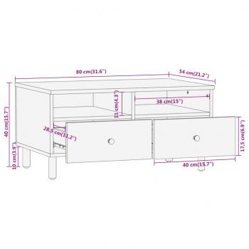 Couchtisch 80x54x40 cm Massivholz Mango